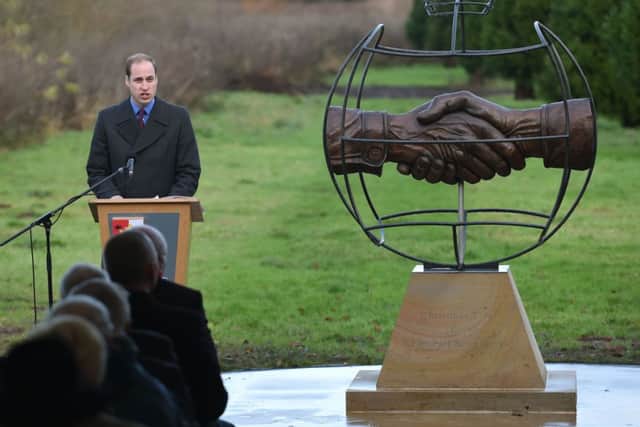 The Duke of Cambridge addresses the congregation at the dedication ceremony