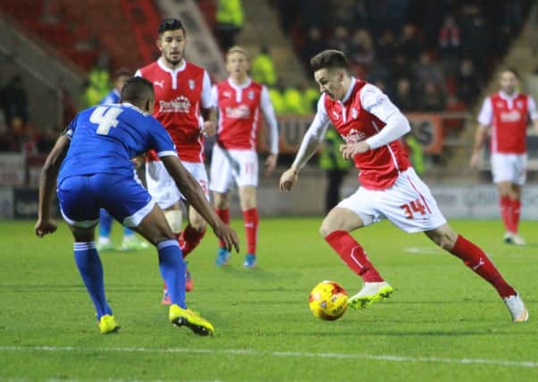 STALEMATE: Rotherham United's Tom Lawrence takes on Nottingham Forest's Michael Mancienne.