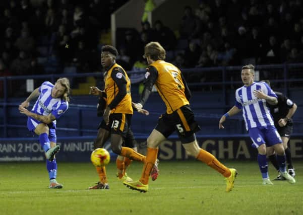 BLANK: Sheffield Wednesday's Stevie May shoots wide against Wolves. Picture: Steve Ellis.
