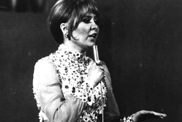 Glasgow-born pop singer Lulu performing 'Boom Bang-A-Bang' - the British winning entry at the 1969 Eurovision Song Contest in Madrid, where she shared first place with the Dutch, Spanish and French contestants.