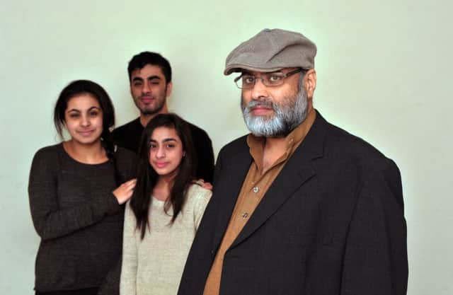 Choudry Mohammed Ikram has been on the waiting list for a new kidney for four years. He is pictured with his children Ammarah, Nawal and Hamdan.
Picture Tony Johnson