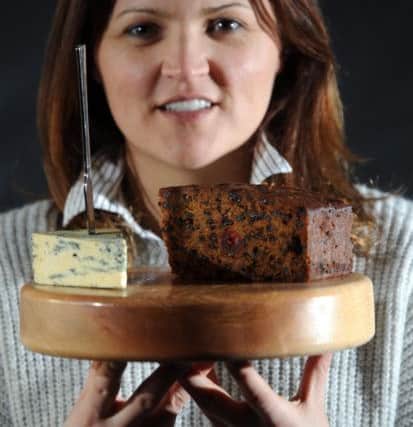 Caroline Bell with the cheese and cake combination. Pictures by Simon Hulme