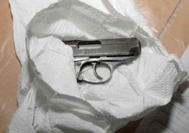One of the guns found by police after Imran Khan arranged to have them planted from HMP Leeds.