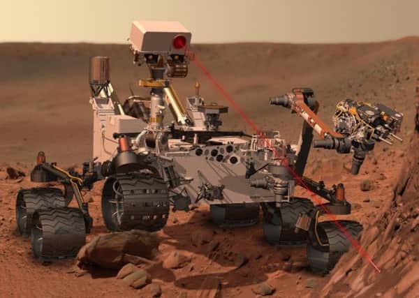 The Curiosity rover which may have detected life on Mars