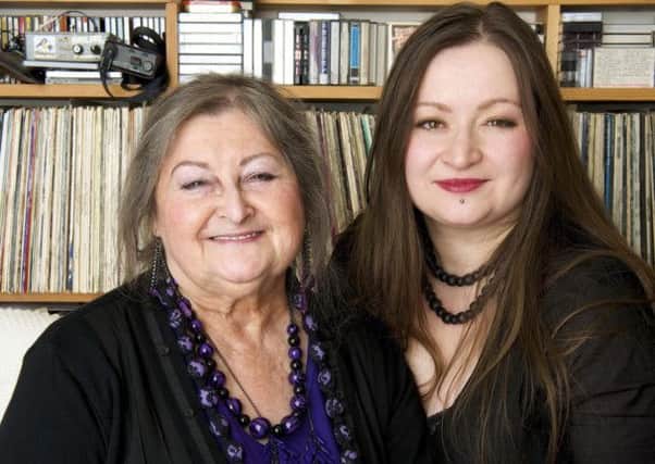 Norma Waterson with her daughter Eliza Carthy at Robin Hoods Bay.