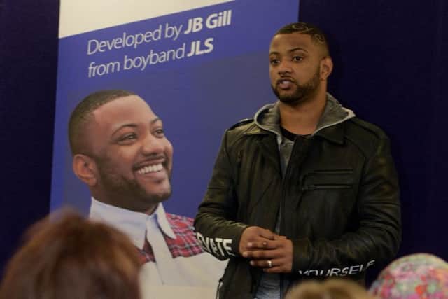 Former JLS star JB Gill at Sheffield College where he was talking to students about his JB School of Entertainment course
