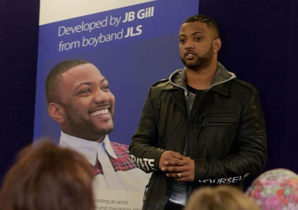Former JLS star JB Gill at Sheffield College where he was talking to students about his JB School of Entertainment course