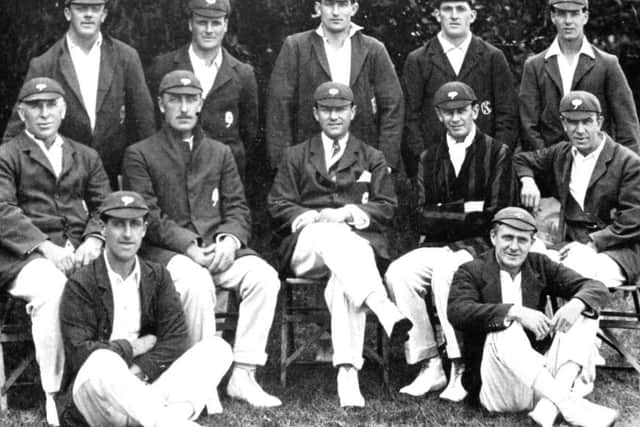 Yorkshires squad which overcame the odds and captured the first County Championship title after World War One in 1919. Back row, from left, Arthur Dolphin, Roy Kilner, Abe Waddington, Billy Williams, Herbert Sutcliffe. Middle, George Hirst, Wilfred Rhodes, Mr Cecil Burton, Mr Rockley Wilson, David Denton. Front, Percy Holmes, Emmott Robinson.