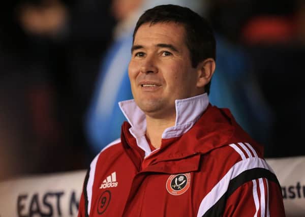 Sheffield United's manager, Nigel Clough during the Capital One Cup Quarter Final match at Bramall Lane