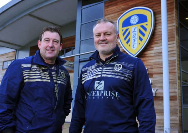 New assistant coach Steve Thompson with Neil Redfearn. PIC: Tony Johnson