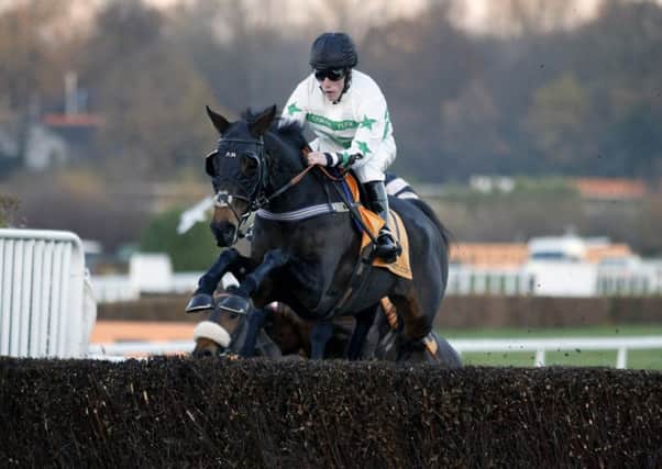 Tales Of Milan ridden by Harry Haynes wins the 888Sport London National during Tingle Creek Day at Sandown. Picture: Steve Parsons/PA.