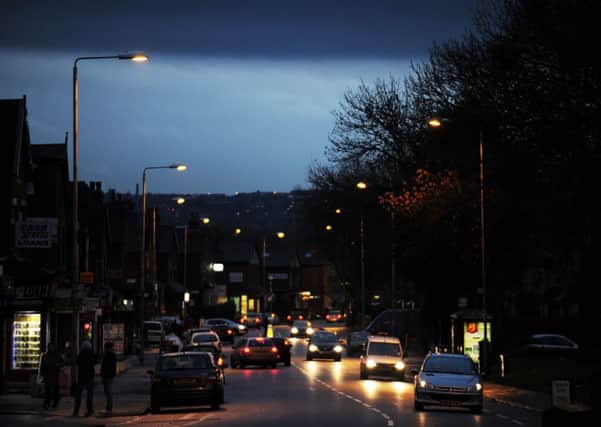 Streetlighting on the streets of Beeston, Leeds.