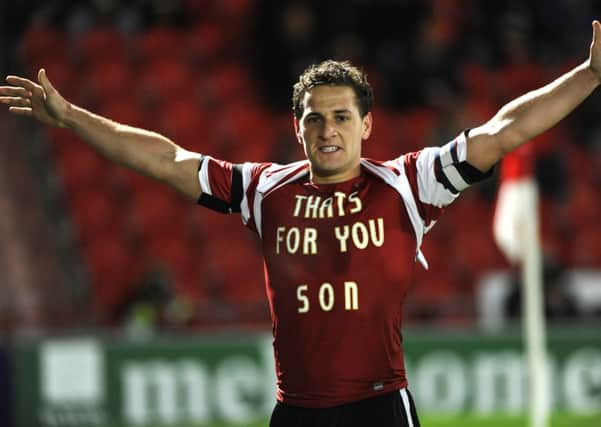 Billy Sharp dedicates his Doncaster goal to son, Luey.