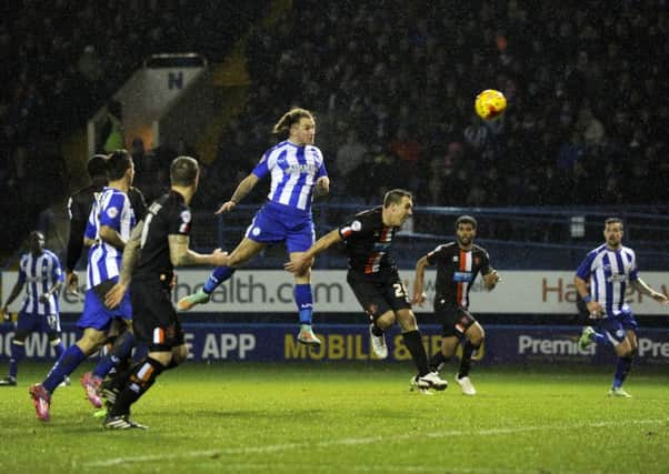 Stevie May's header nearly makes it 2-0 against Blackpool.