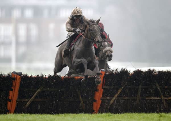 TOP RIDE: Aurore D'Estruval ridden by jockey Tony McCoy, left, jumps the last to go on and win the 32Red.com Mares' Hurdle  at Sandown Park. Picture: Andrew Matthews/PA.