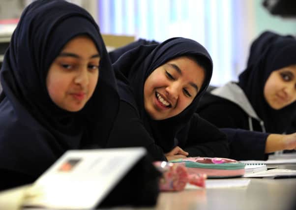 Pupils at Feversham College, Bradford, who are taking part in a project called First Story.