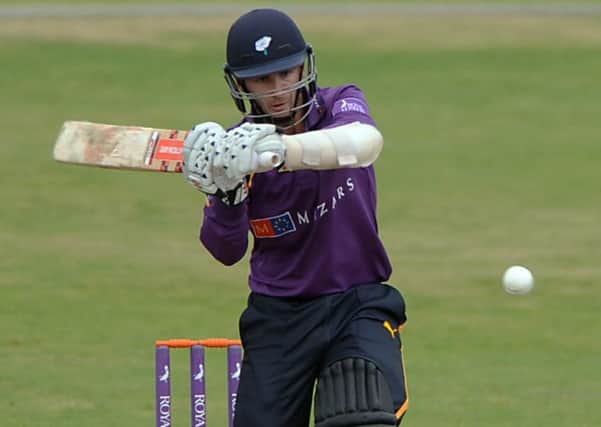 Yorkshire's Kane Williamson on the attack against the Worcestershire bowling