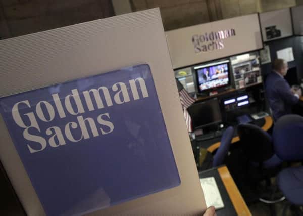 A trading room at Goldman Sachs