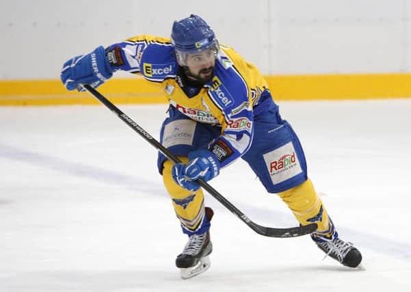 DELIGHT: Hull Stingrays player-coach Omar Pacha scored the game-winning goal against reigning Elite League champions Belfast Giants on Saturday night. Picture: Arthur Foster.