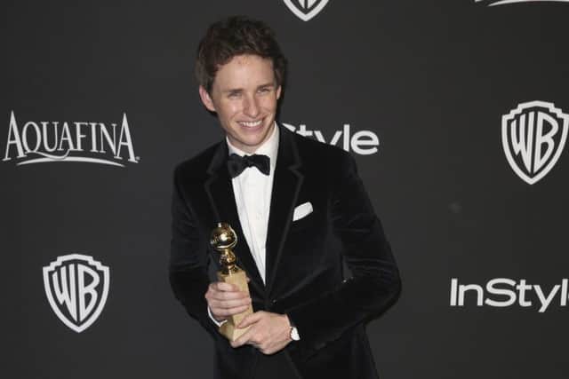 Eddie Redmayne, winner of the award for best actor in a motion picture - drama for The Theory of Everything.