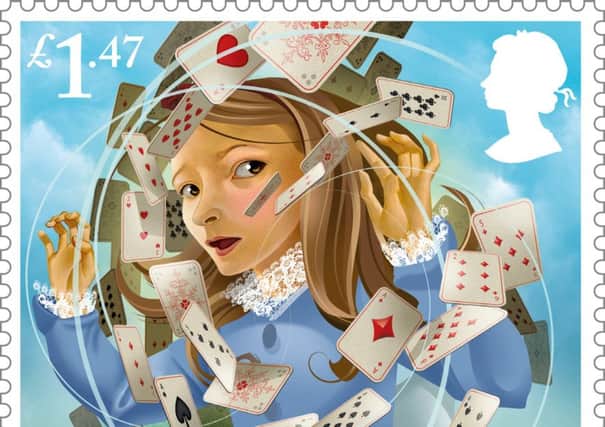 One of the stamps from the Alice in Wonderland series