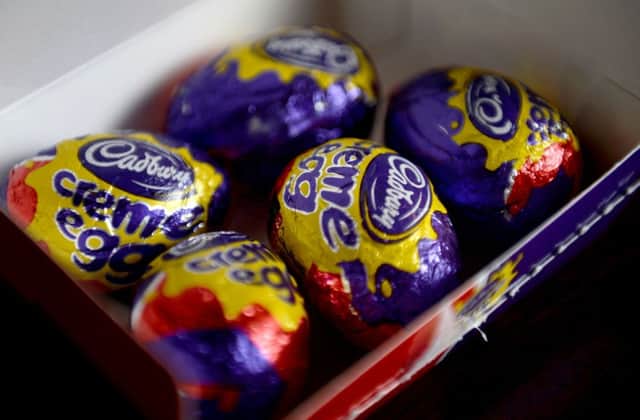 A box of five Cadbury's Creme Eggs