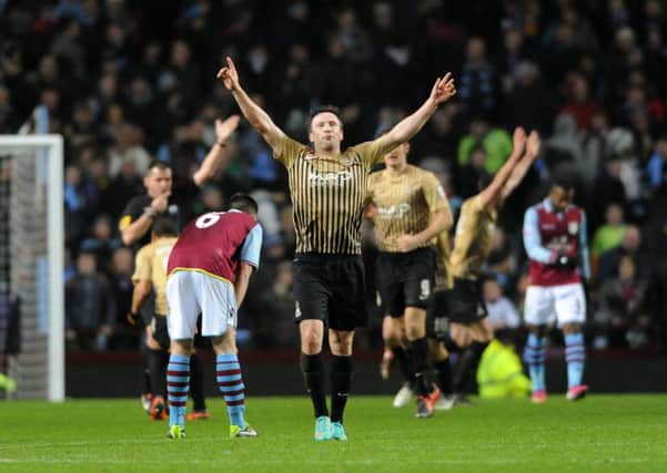 Flashback to Villa Park two years ago as Bradford City's Garry Thompson celebrates victory and a trip to Wembley in the League Cup (Picture: Bruce Rollinson).