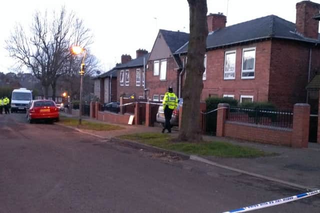 Scene of the alleged murder at The Oval, Firth Park, Sheffield
