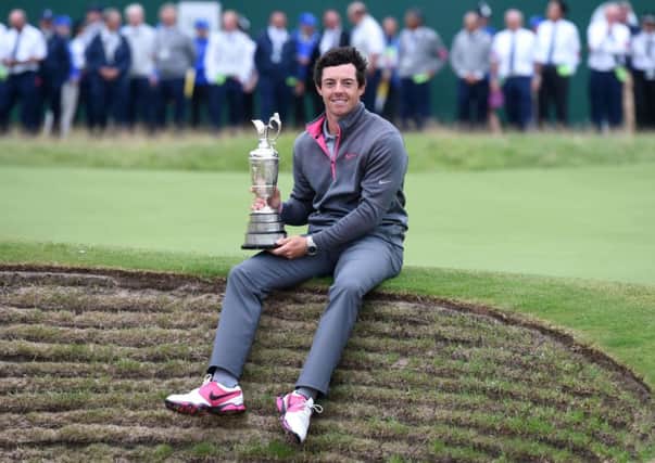 Rory McIlroy with the Claret Jug after winning the 2014 Open Championship at Royal Liverpool Golf Club