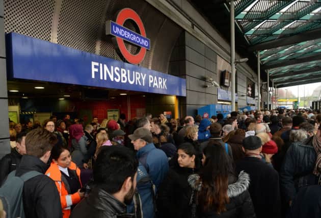 Travellers locked out of Finsbury Park station, London, where they were directed to go as trains in and out of King's Cross have been cancelled because of overrunning Network Rail engineering works.