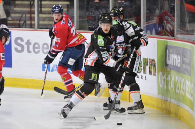 HIT: Sheffield Steelers ' Mike Forney plundered four goals against Dundee Stars on Wednesday night. Picture: Dean Woolley.