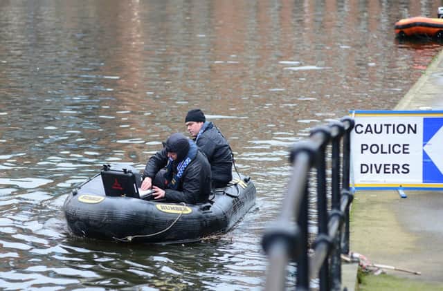 Police were continuing to search the River Aire on Monday