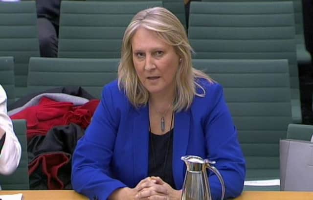 Sharon Evans answers questions in front of the Home Affairs Select Committee