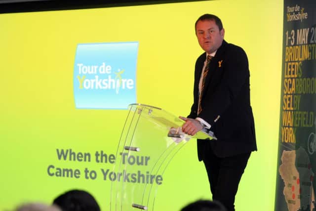 Today's launch of the Tour of Yorkshire cycle route at Bridlington Spa.