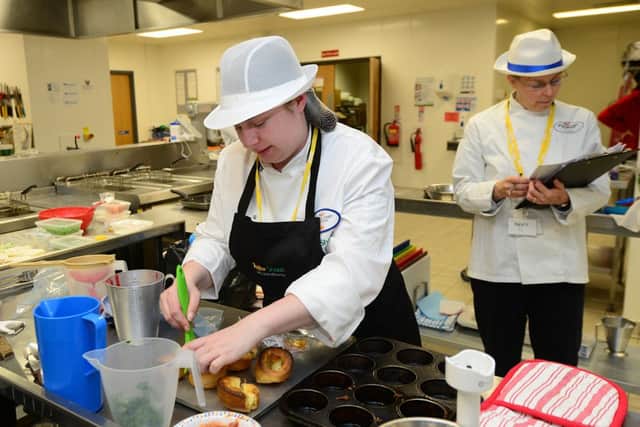 Jenni Melrose competes in the School Chef of the Year regional heats at Doncaster College.
