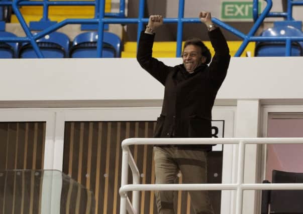 Massimo Cellino celebrates Luke Murphy's winning goal for 
Leeds United against Bournemouth on Tuesday (Picture: Bruce Rollinson).