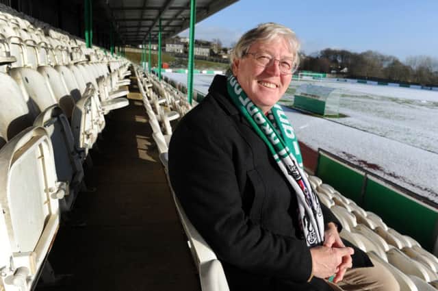 Gareth Horsfall, new owner and chairman of Bradford Park Avenue, at the Horsfall Stadium.  Picture: Bruce Rollinson