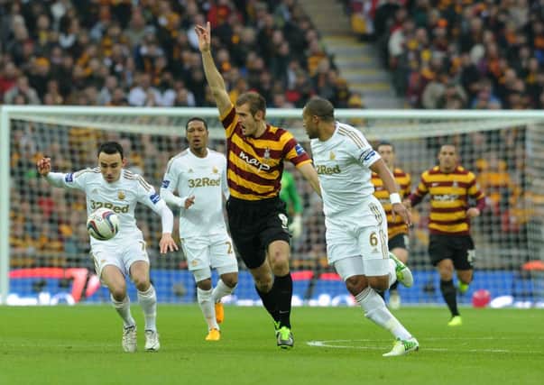 Bradford City were Yorkshire's most recent visitors to the League Cup Final, losing 5-0 to Swansea City in February 2013.  Picture: Bruce Rollinson