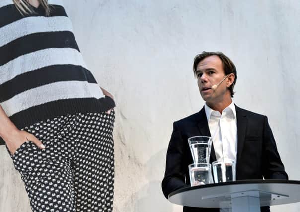 H&M Chief Executive Karl-Johan Persson during a news conference in Stockholm