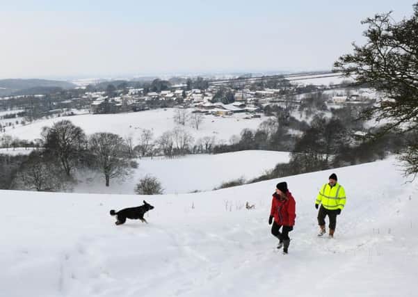 The snow-covered Yorkshire Wolds has a beauty all of its own.  Pic: Anna Gowthorpe/PA Wire
