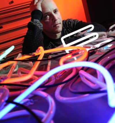 Neon artist Richard William Wheater.   Pictures by Bruce Rollinson