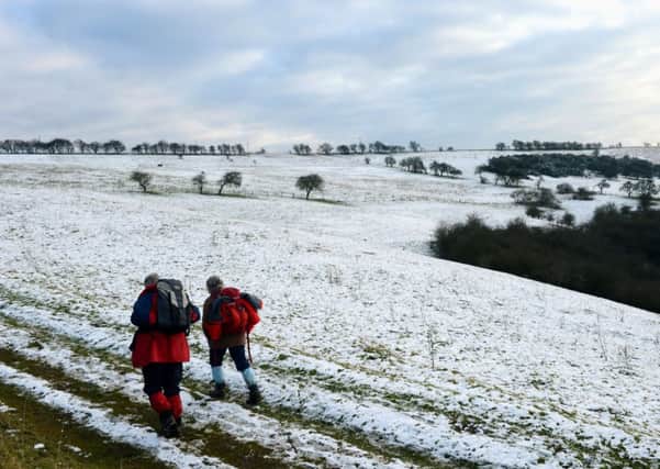 Snow on the high ground of the Yorkshire Wolds at Millington Pastures, near Pocklington. Pic: John Giles/PA Wire