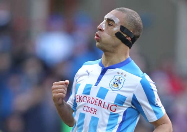 Huddersfield's James Vaughan.