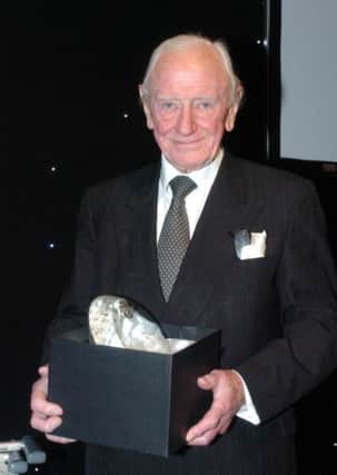 Sir Gordon Linacre with his lifetime achievement award at the Variety Club's Yorkshire Business Awards in Leeds, 2009