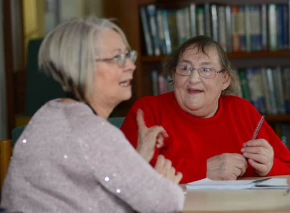 29 Jan 2015....As part of The YP Lonliness campaign reporter Lindsay Pantry spends time with the RVS in Barnsley.Audrey Hepinstall with befriender Ann Plant. Picture Scott Merrylees SM1006/91