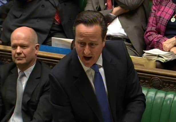 David Cameron at Prime Minister's Questions in the House of Commons today