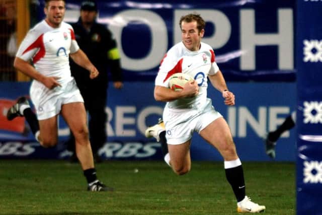 James Simpson-Daniel scoring a try for England against today's opponents Italy in 2006.