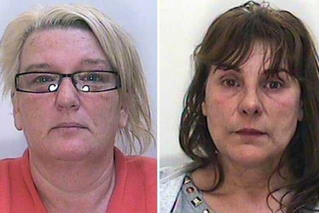 Amanda Carroll (left) and Wendy Bell have been jailed after they defrauded an elderly Parkinson's sufferer out of more than half a million pounds.