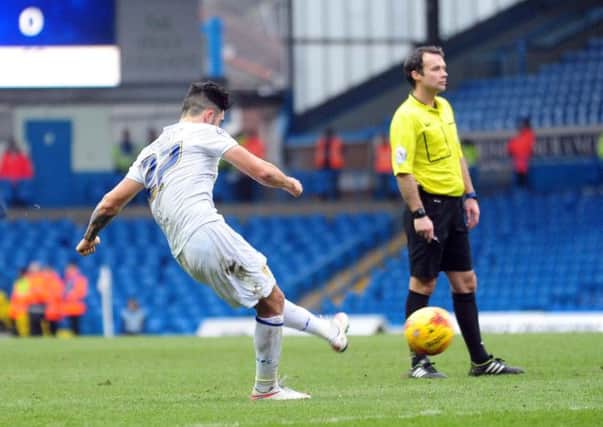 Alex Mowatt scores the only goal of the game which gave Leeds United victory over Millwall last Saturday (Picture: Simon Hulme).