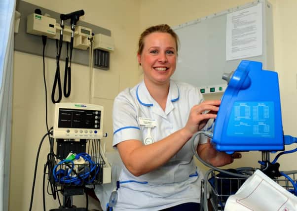 Research nurse Sarah Rippon back at work in the Infectious Diseases Unit at Leeds St James's Hospital. Picture by Gary Longbottom.